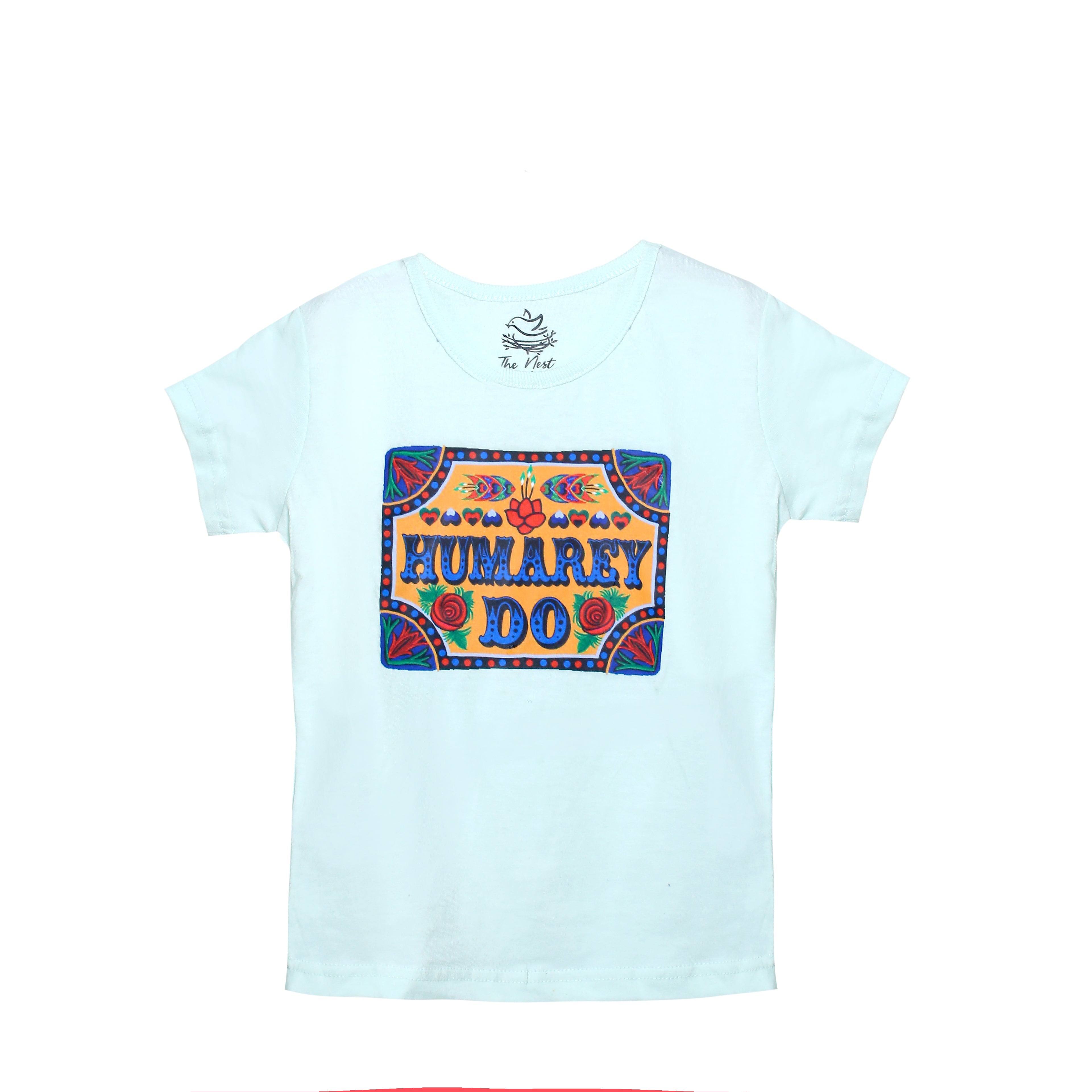 Boys' Hum Do Light Mint and Pastel Sea Green Truck Art Print T-Shirt & Trouser Set