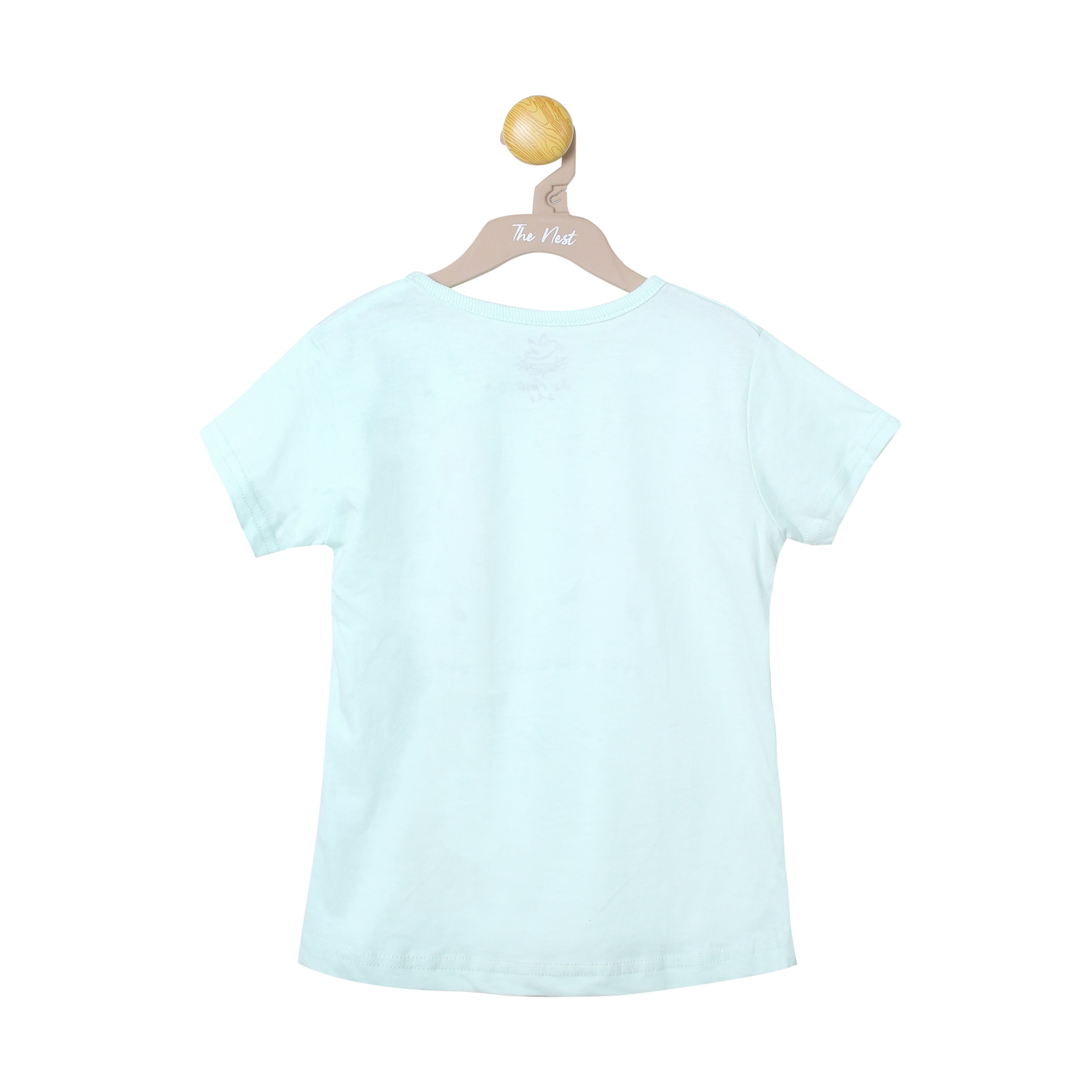 Girls' Hum Do Light Mint and Pastel Sea Green Truck Art Print T-Shirt & Trouser Set