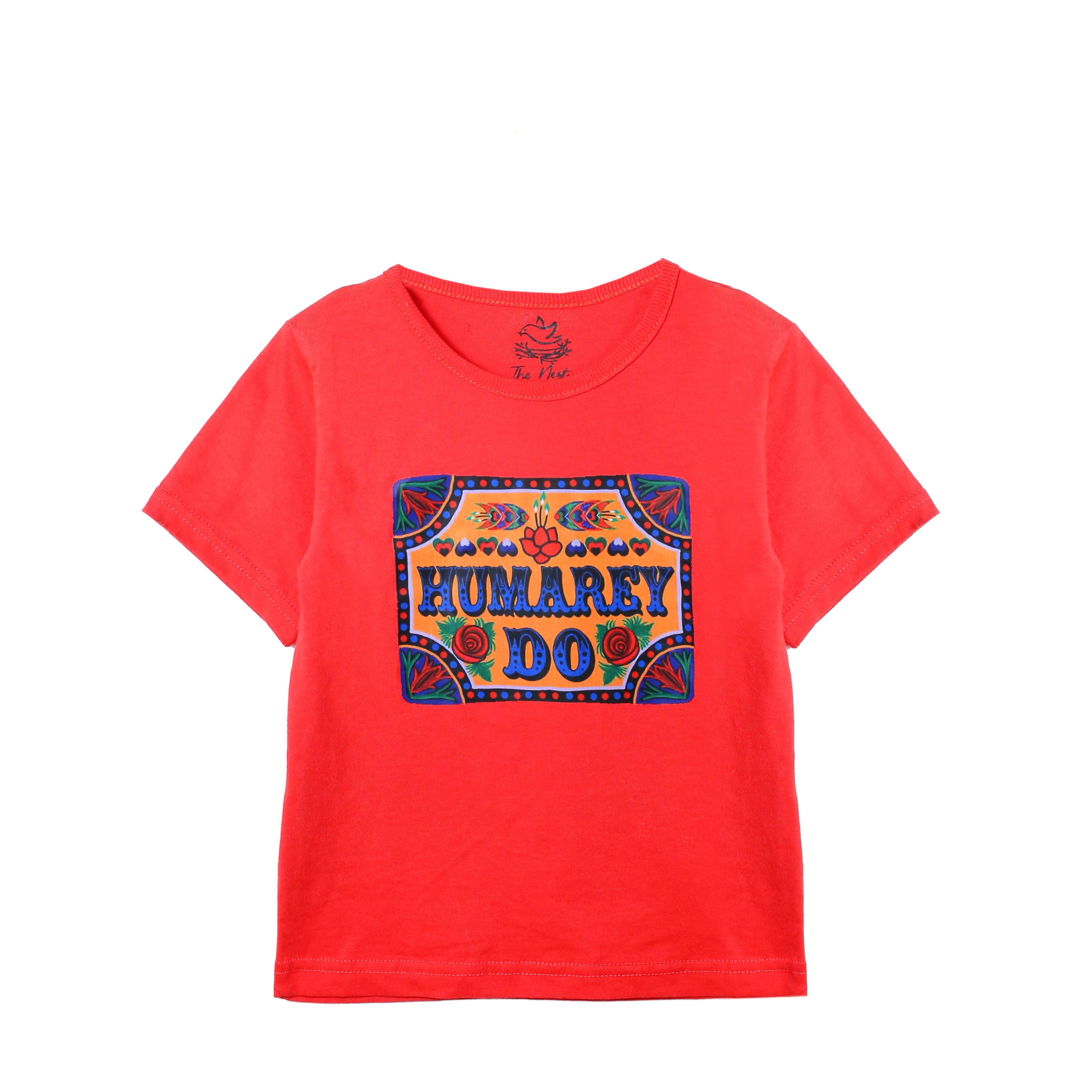 Girls' Hum Do Red and Navy Truck Art Print T-Shirt & Trouser Set