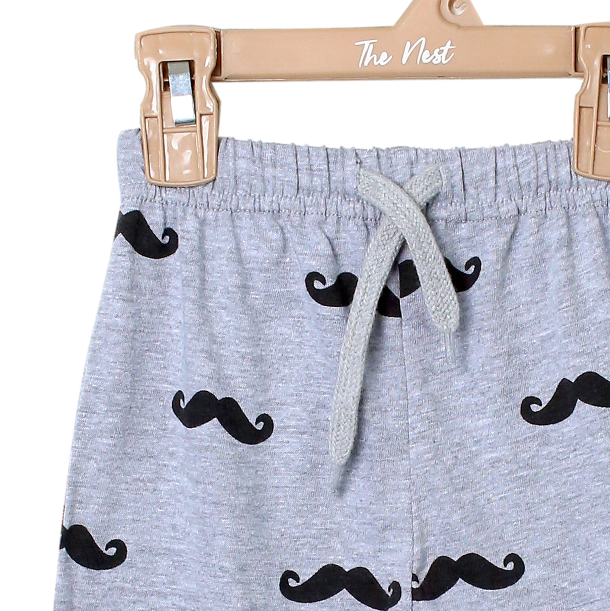 Boys' Mera T-Shirt Meri Marzi (Mama Ki) Light Blue and Grey Mustache Print T-Shirt & Trouser Set