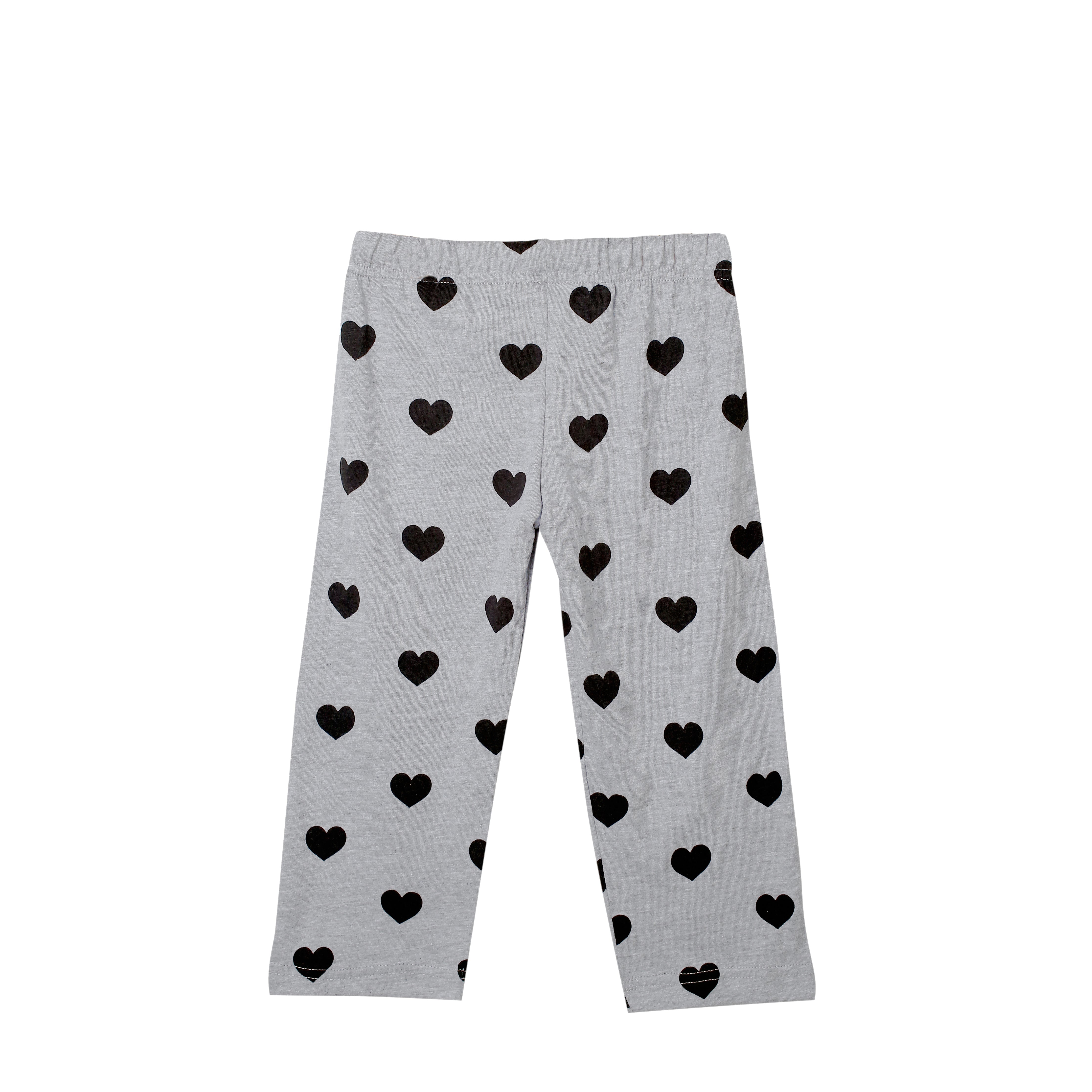 Girls' Mera T-Shirt Meri Marzi (Mama Ki) Light Blue and Grey Heart Print T-Shirt & Trouser Set