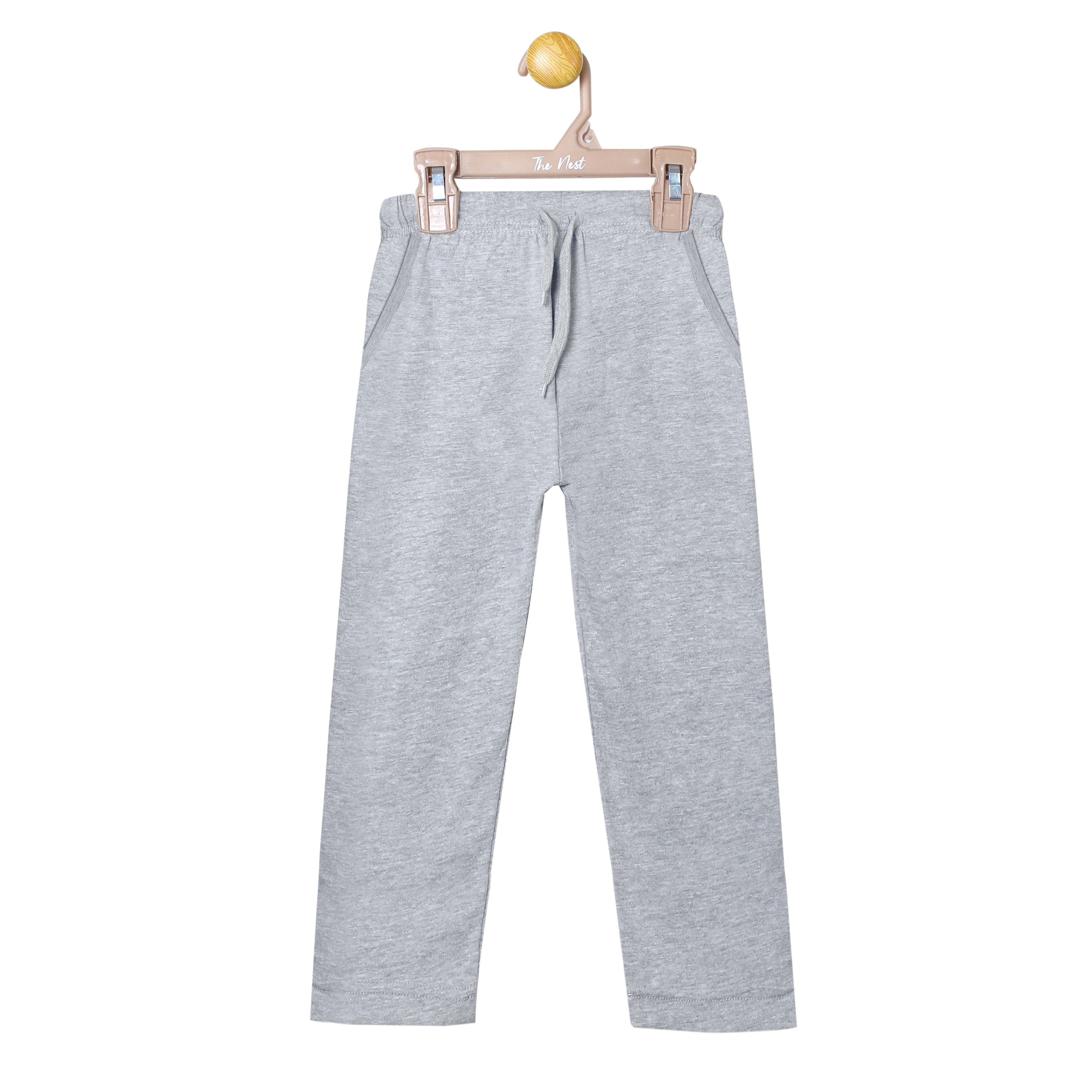 Women's Baba and Mama Navy and Grey Urdu Scribble and Animation Print T-Shirt & Trouser Set