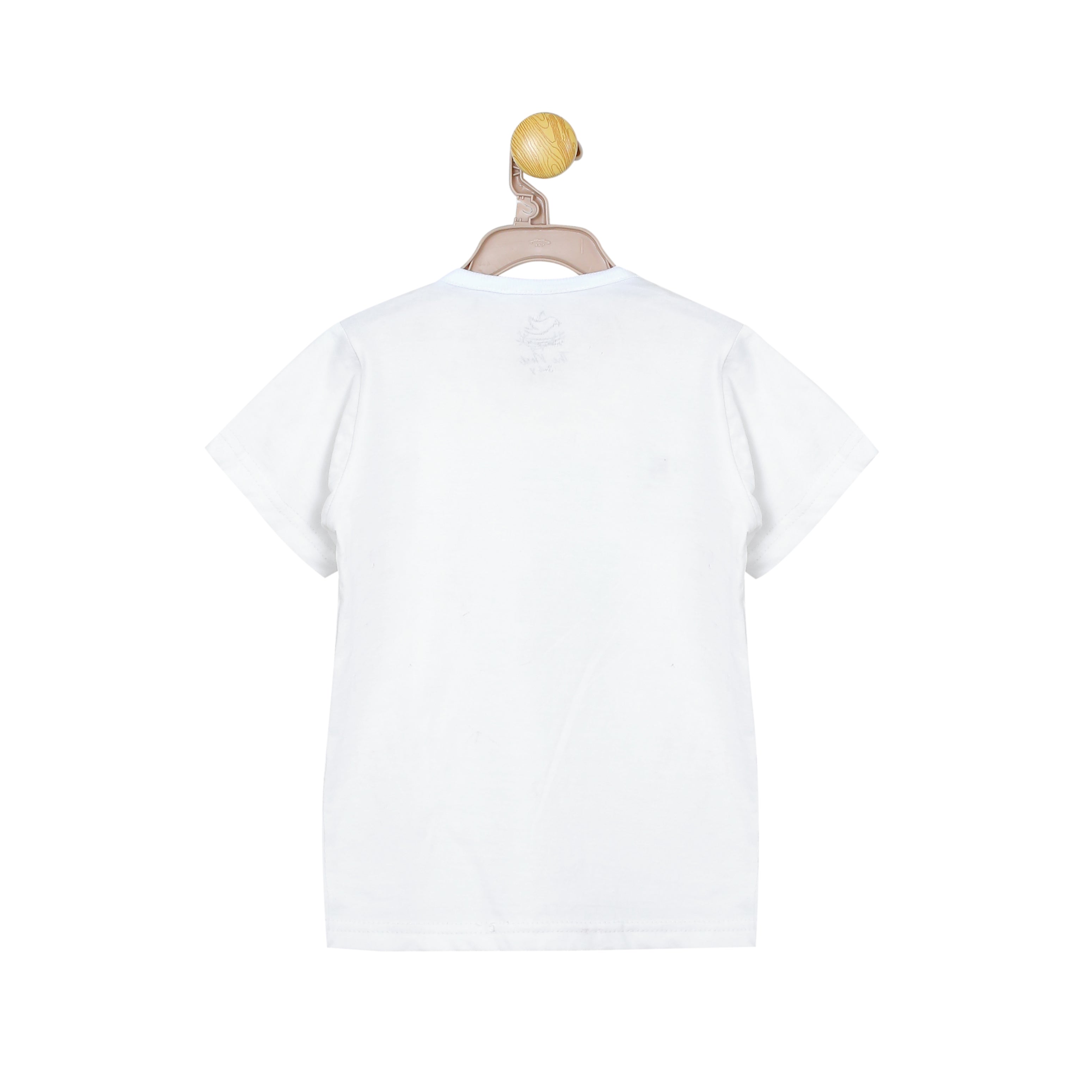 Boys' Saeen Ka Beta Bhi Saeen White and Navy Mustache Print T-Shirt & Trouser Set