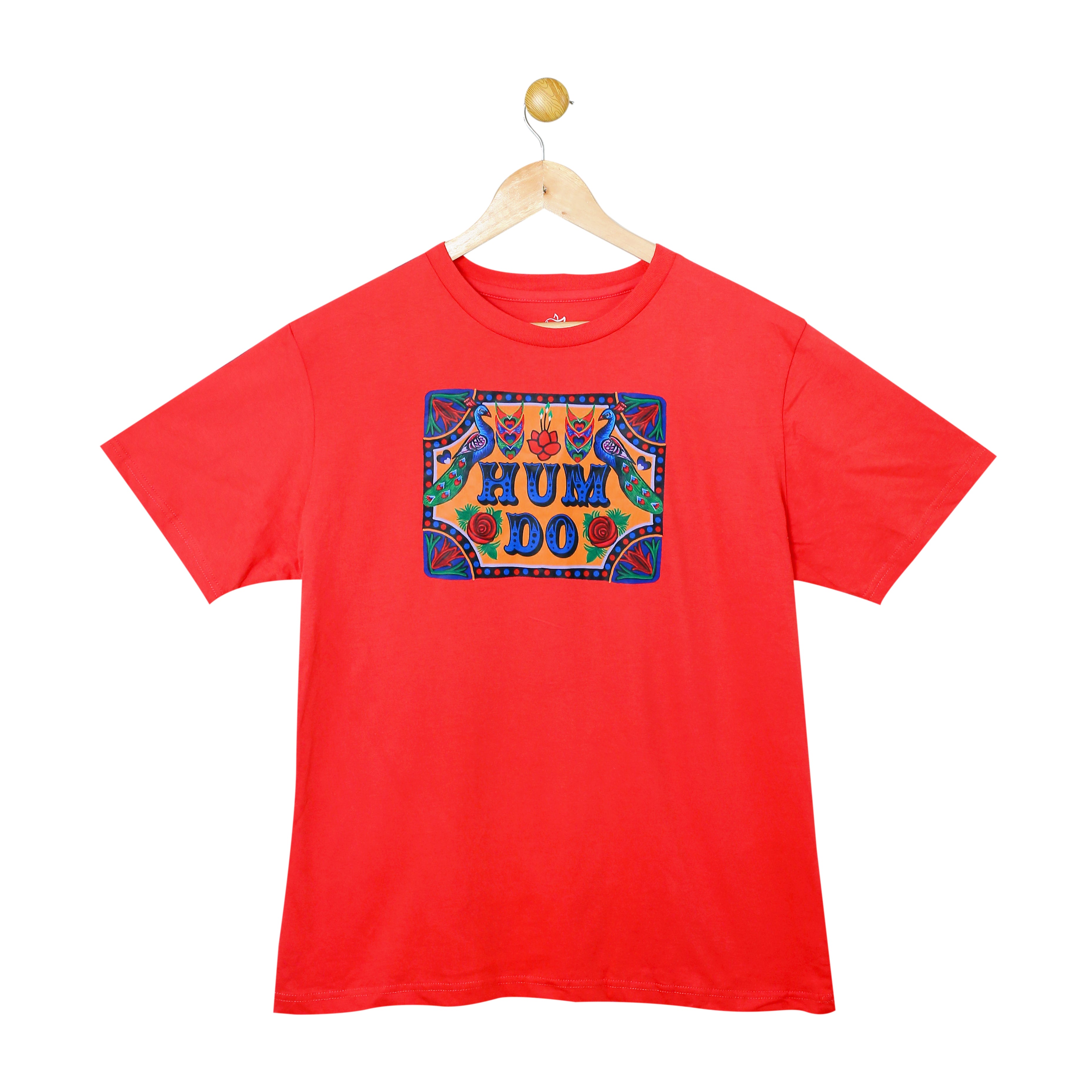 Men's Hum Do Red and Navy Truck Art Print T-Shirt & Trouser Set