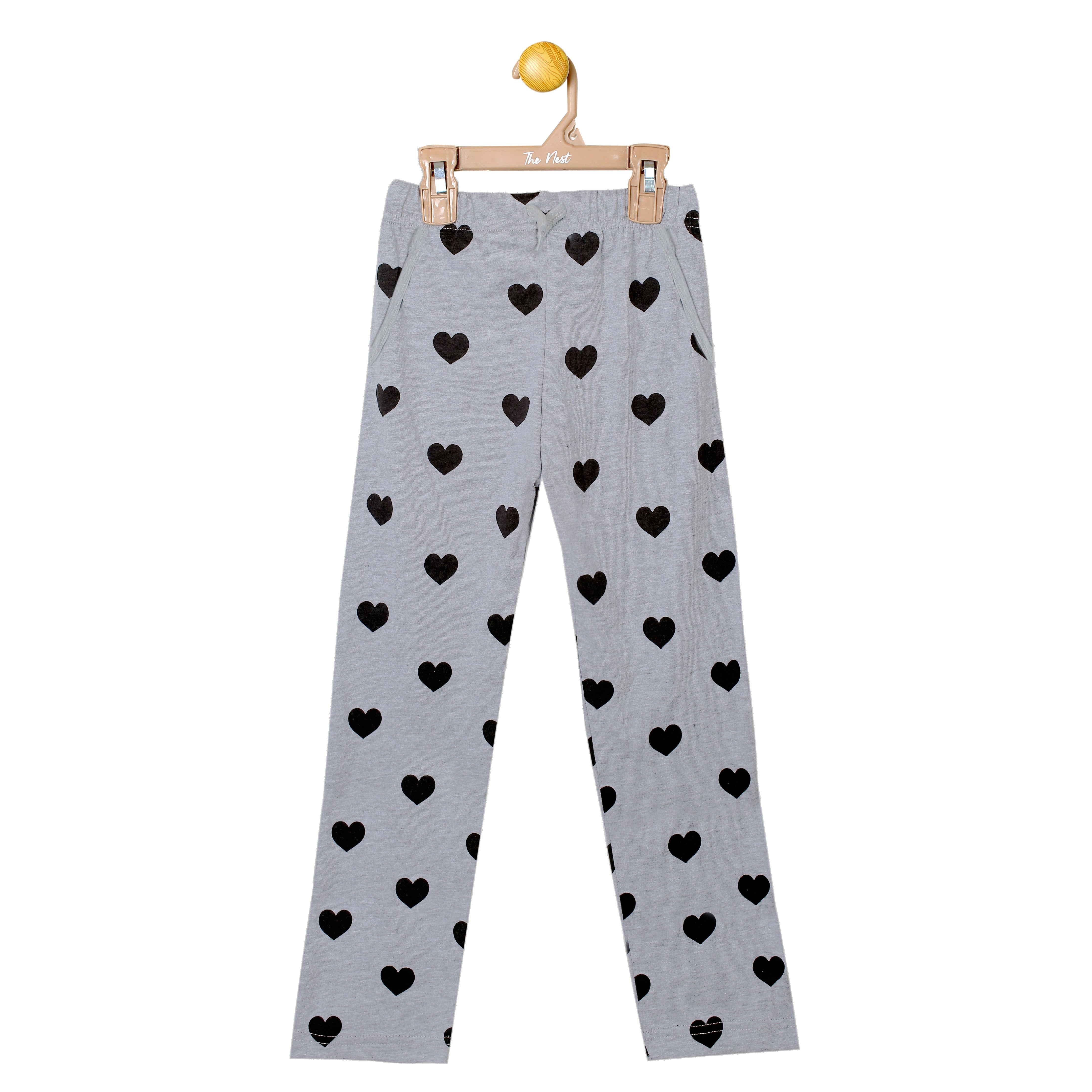 Women's Meri T-Shirt Meri Marzi Light Blue and Grey Heart Print T-Shirt & Trouser Set