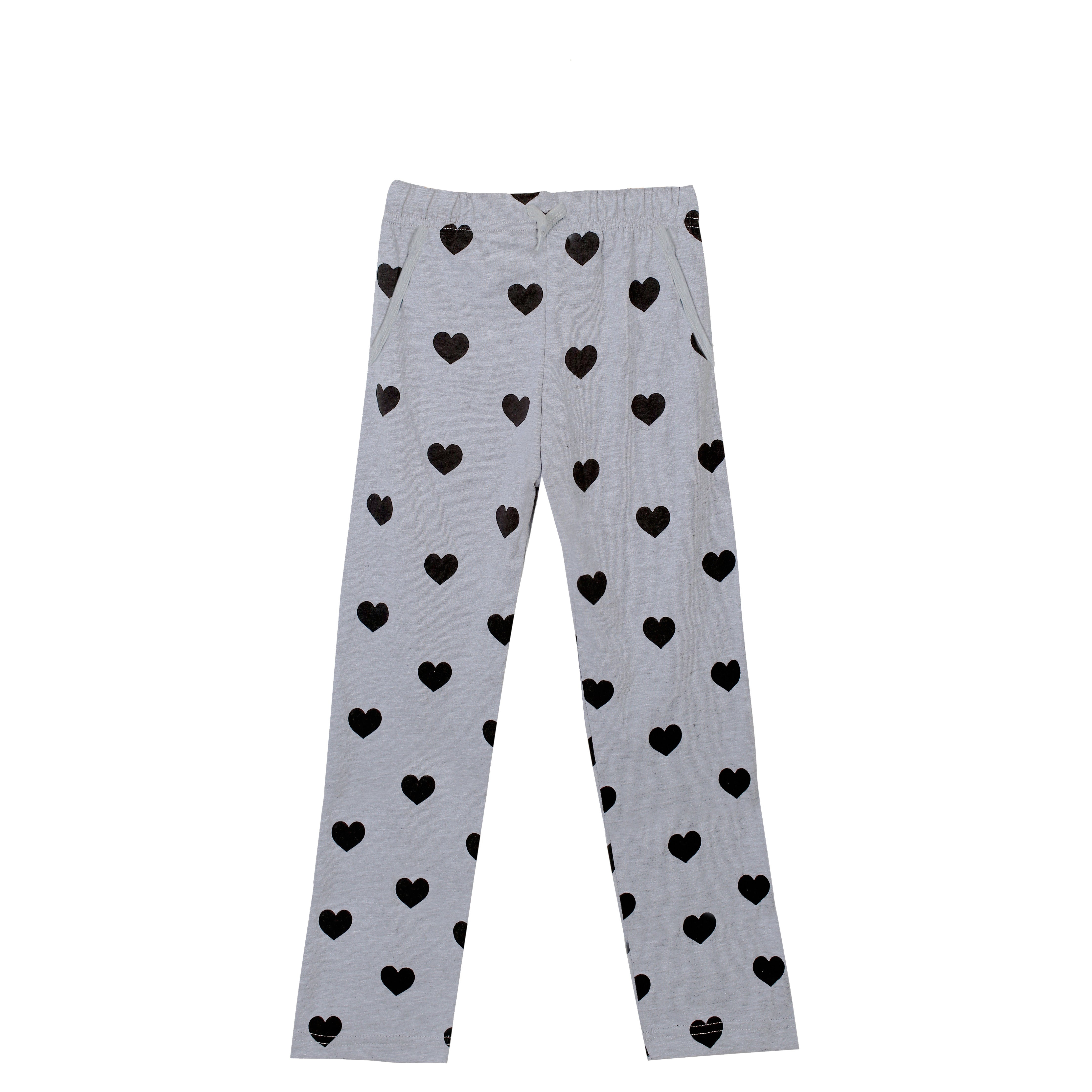 Women's Meri T-Shirt Meri Marzi Light Blue and Grey Heart Print T-Shirt & Trouser Set