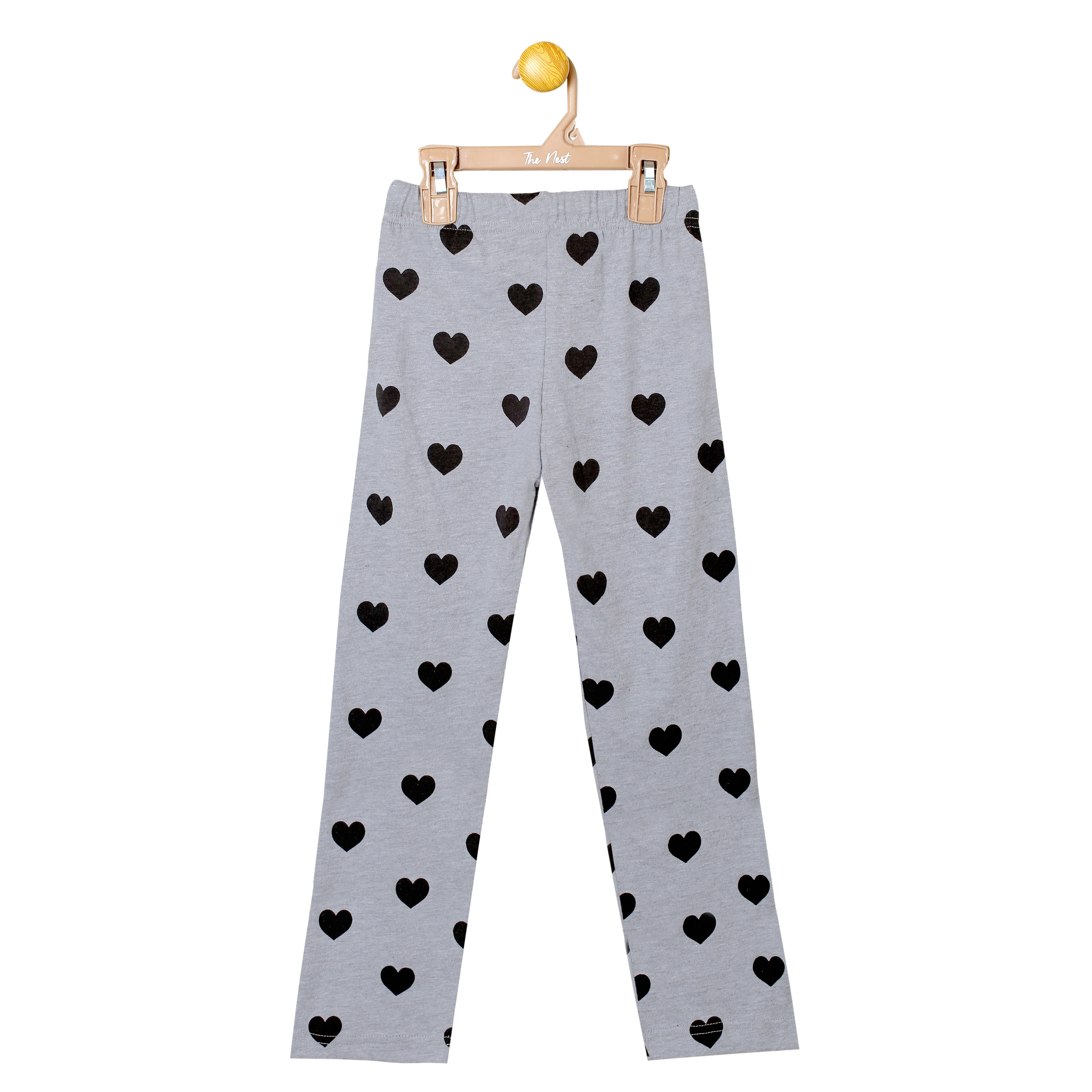 Women's Meri T-Shirt Meri Marzi Light Blue and Grey Heart Print T-Shirt & Trouser Set