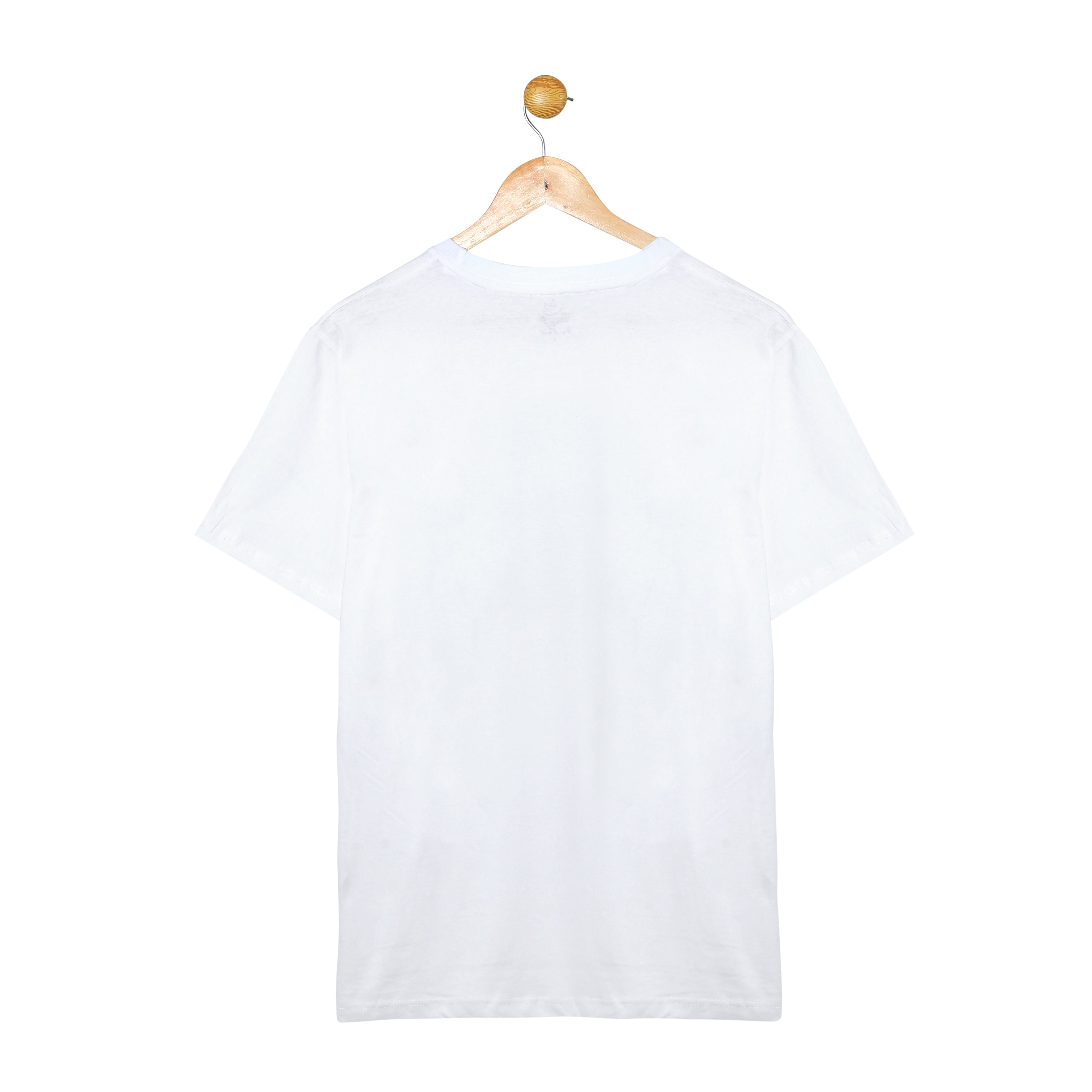 Men's Saeen Toh Saeen White and Navy Mustache Print T-Shirt & Trouser Set