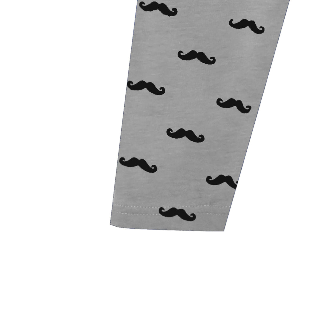 Men's Mera T-Shirt Meri Marzi (Begum Ki) Light Blue and Grey Mustache Print T-Shirt & Trouser Set