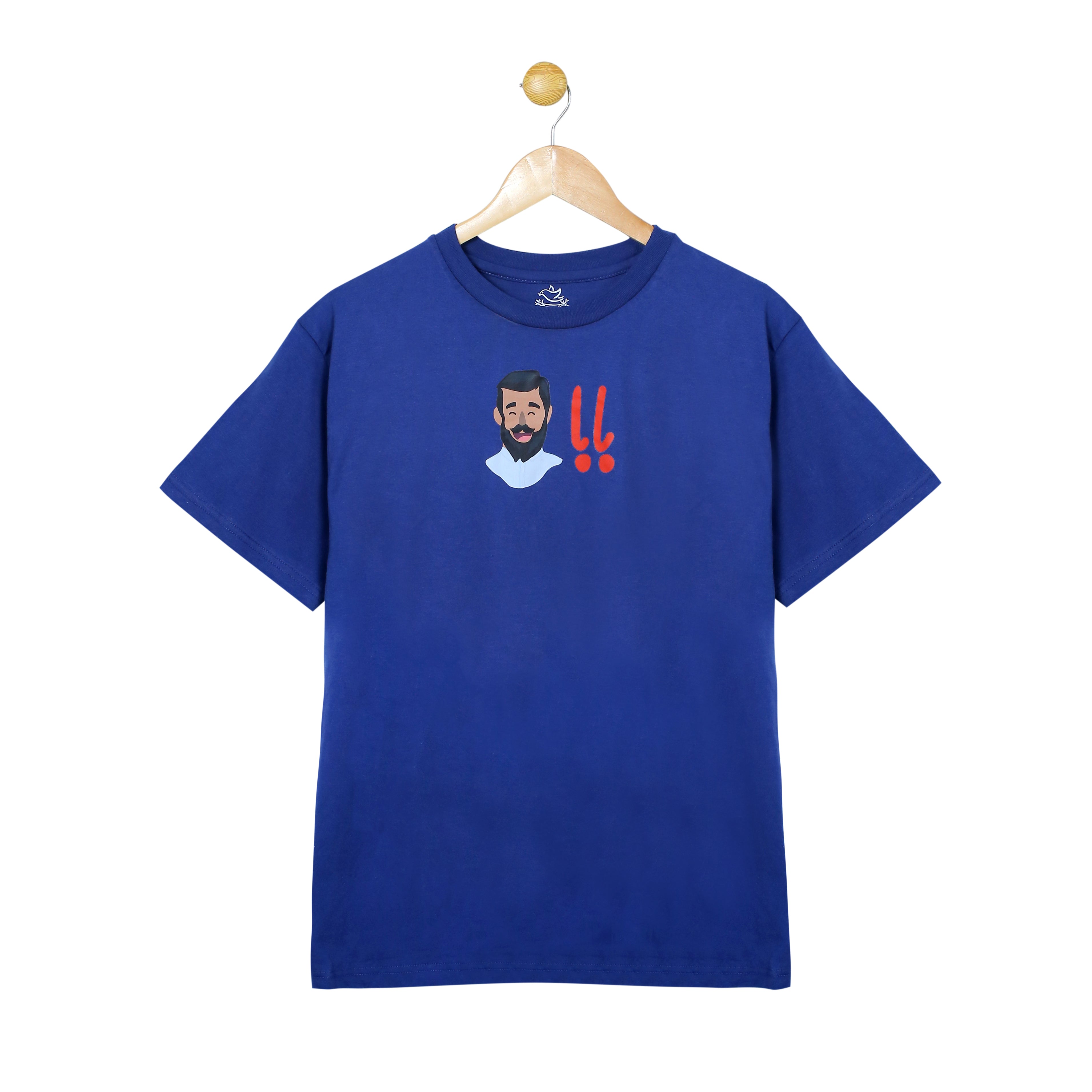 Men's Baba and Mama Blue Navy and Grey Urdu Scribble and Animation Print T-Shirt & Trouser Set