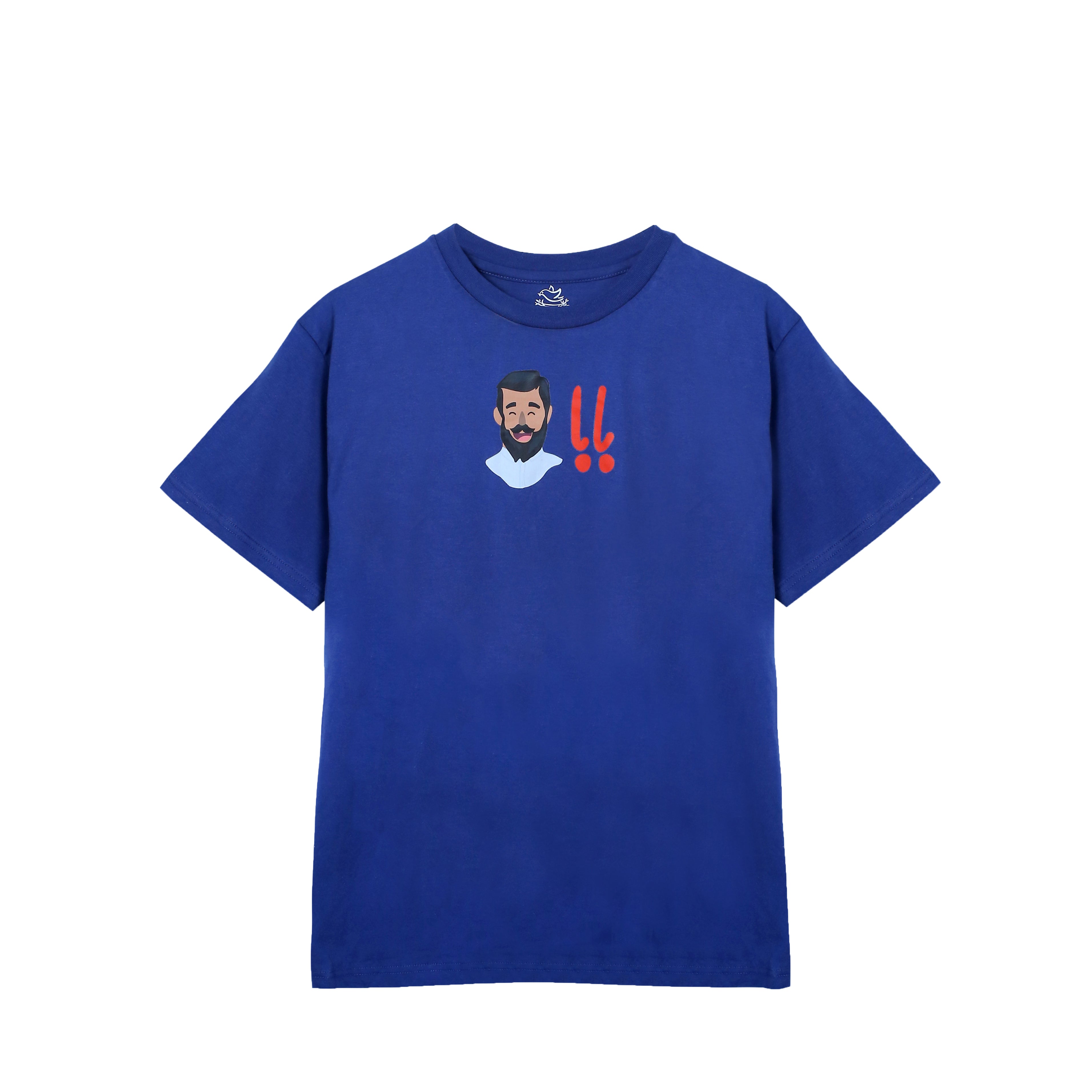 Men's Baba and Mama Blue Navy and Grey Urdu Scribble and Animation Print T-Shirt & Trouser Set