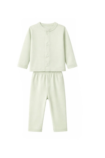 Jabla Pajama Set Light Green Soft Button Front