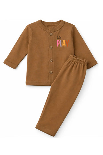 Jabla + Pajama: Premium Cotton-Blend "Lets Play" Caramel Casual Essentials