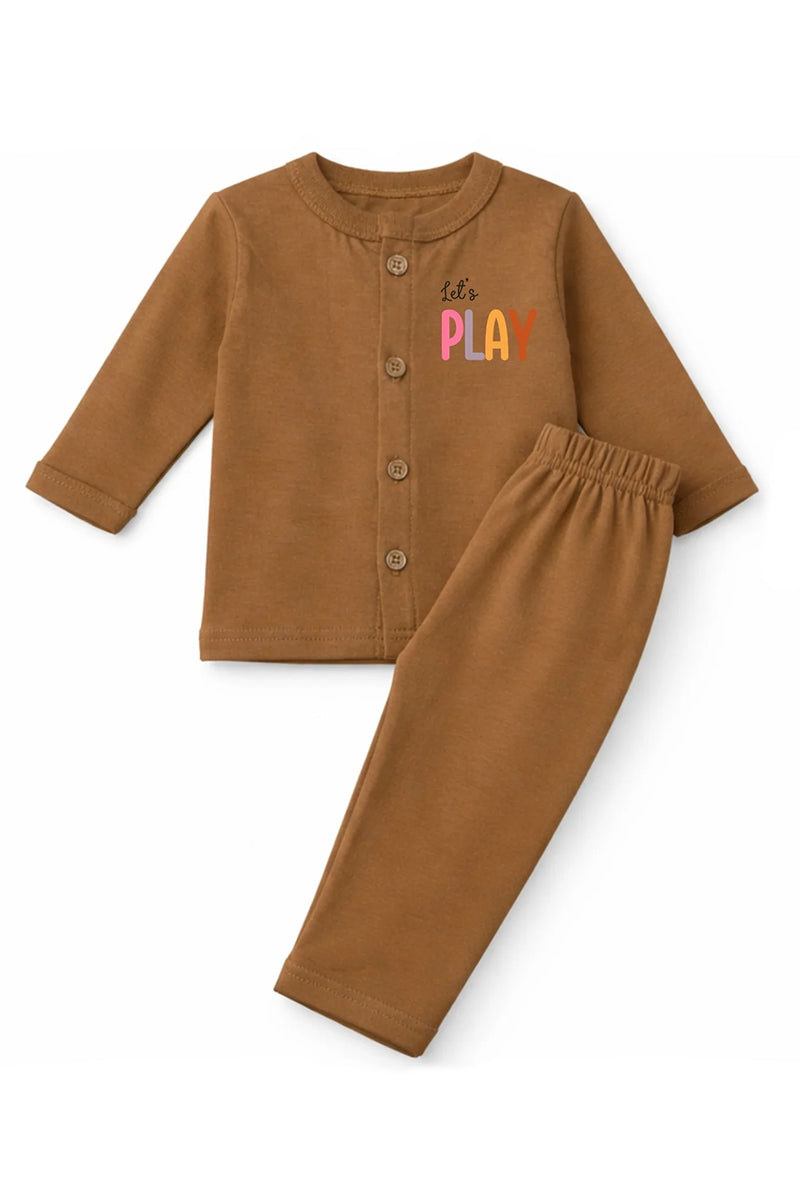 Jabla + Pajama: Premium Cotton-Blend "Lets Play" Caramel Casual Essentials