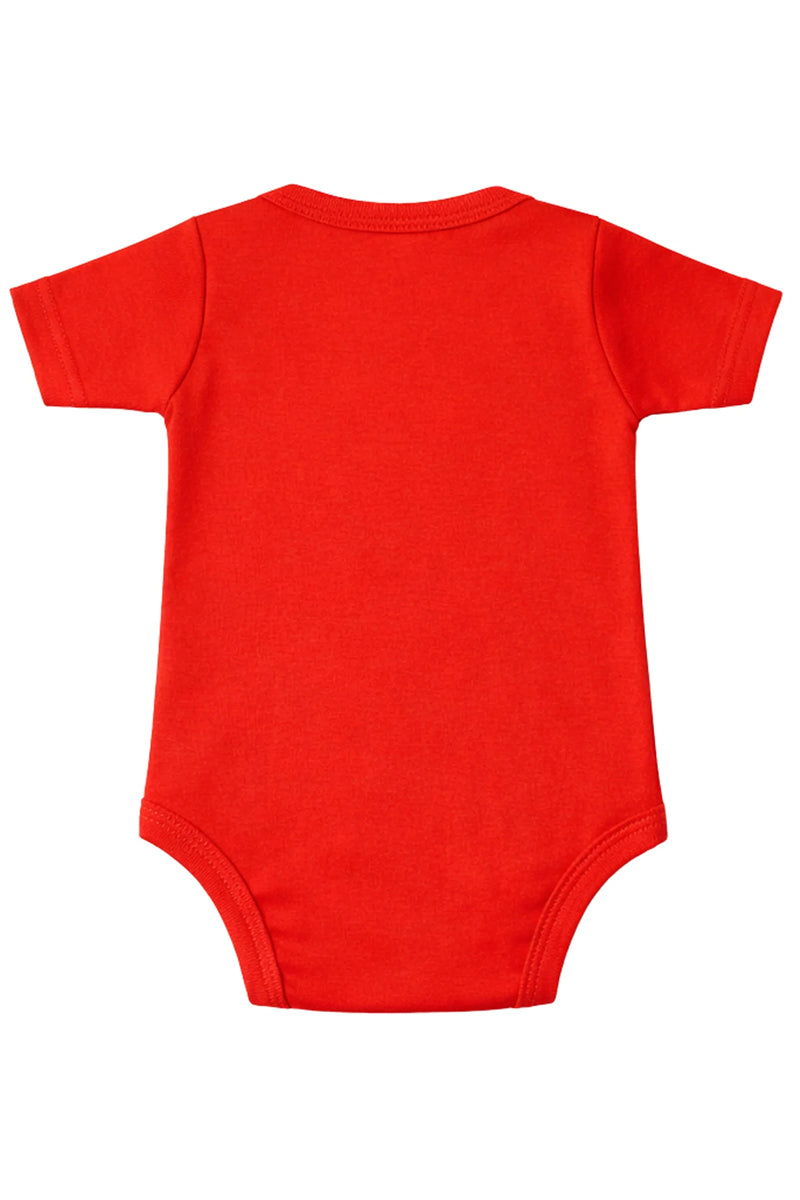 Short-Sleeve Bodysuit: Premium Cotton-Blend "Little Princess" Red Daily Casual Wear