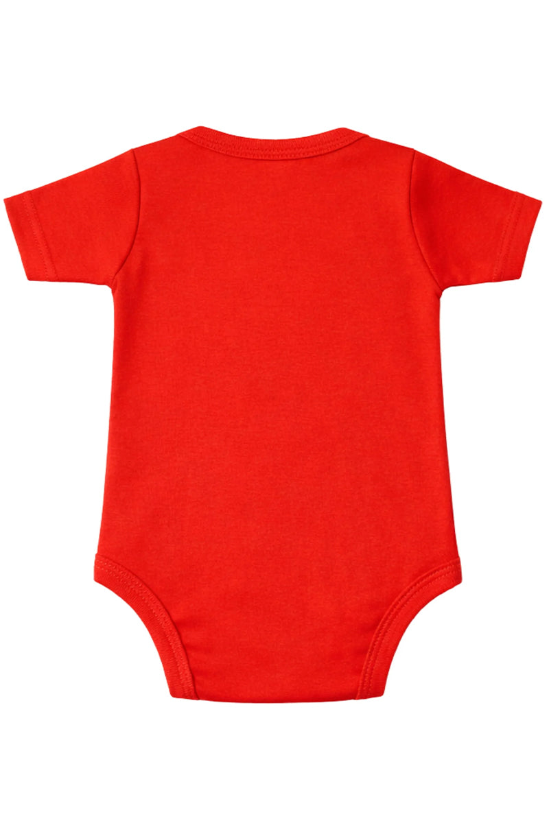 Short-Sleeve Bodysuit: Premium Cotton-Blend "Little Love" Red Daily Casual Wear