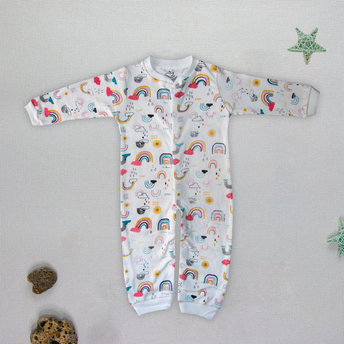 Rainbow doodle romper