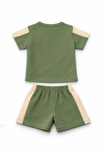 T-Shirt & Shorts Set Olive Green