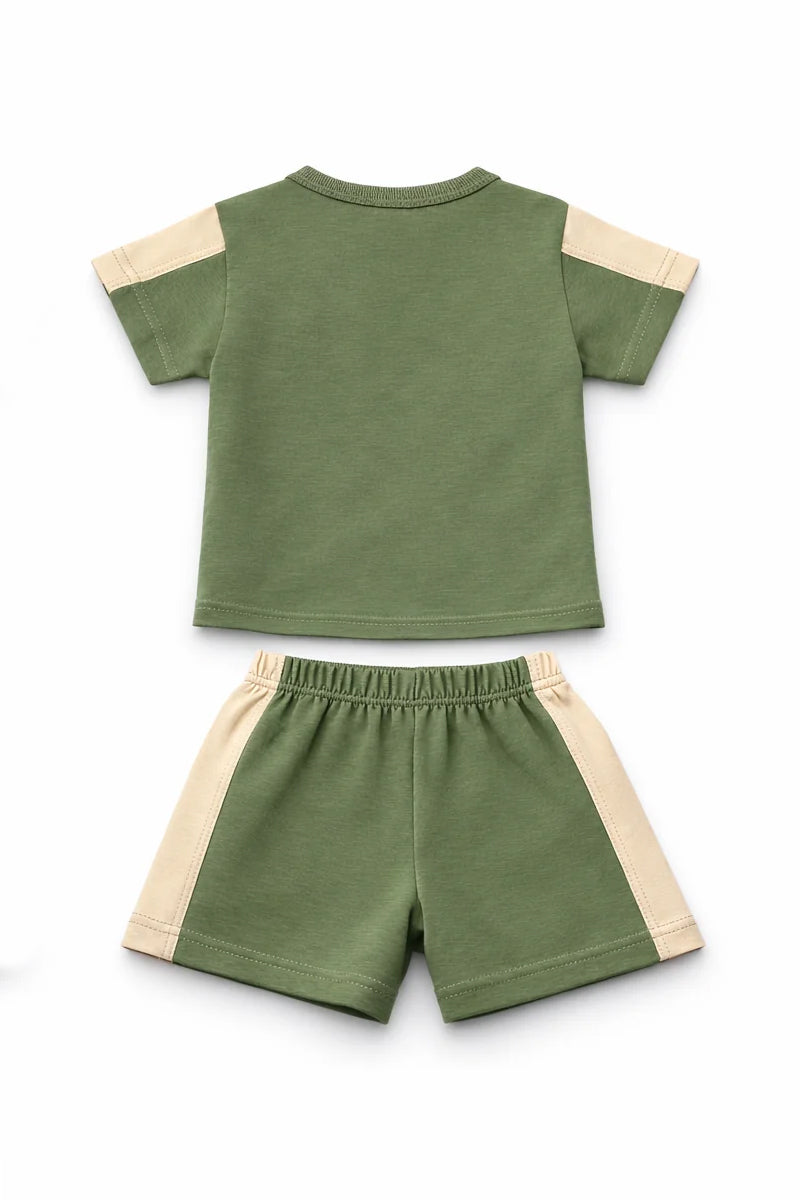 T-Shirt & Shorts Set Olive Green