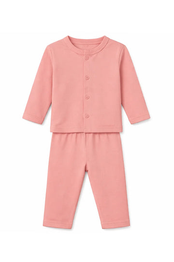 Jabla Pajama Set Peach Pink Soft Button Front