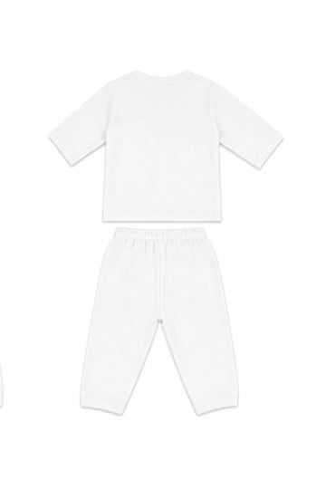 Jabla + Pajama: Premium Cotton-Blend "Pink Star" White Casual Essentials