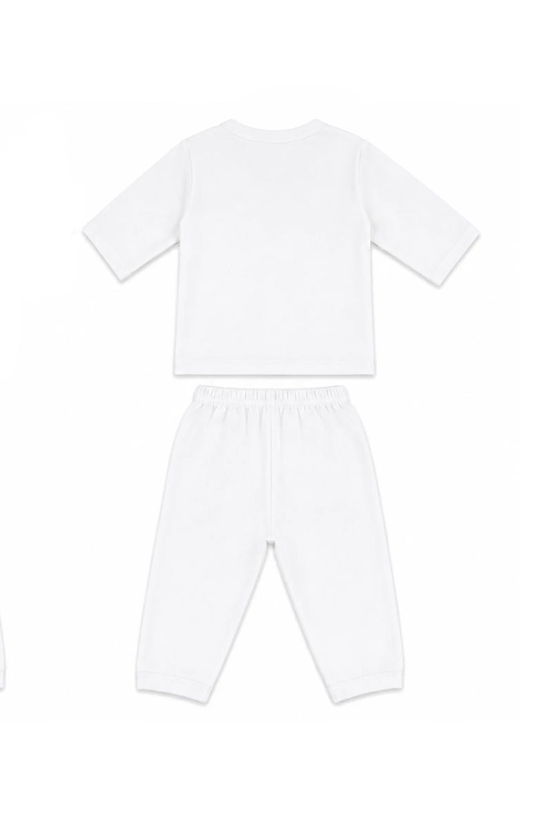 Jabla + Pajama: Premium Cotton-Blend "Pink Star" White Casual Essentials