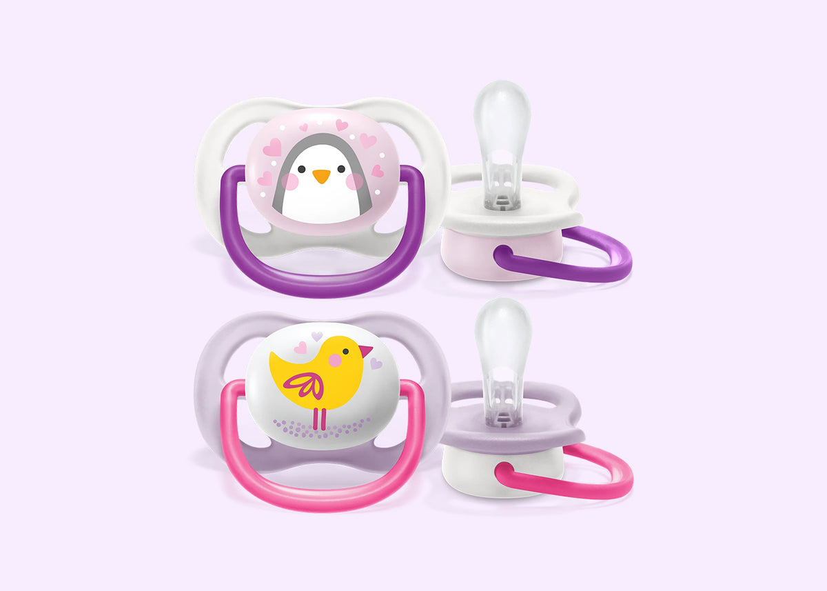 Soother Ortho 0-6M (SCF080/06) Girl Peng/Bird PK2