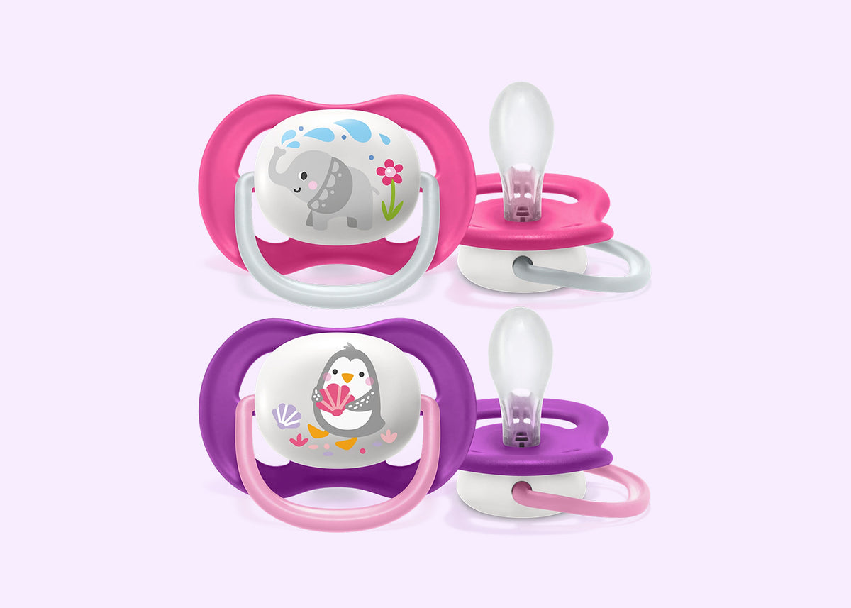 Soother Ortho 6-18M (SCF080/08) Girl Elep/Peng PK2