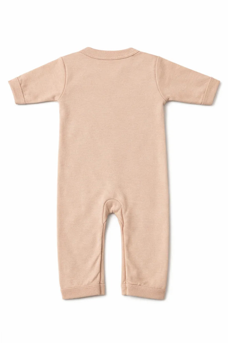 Sleeping Suit: Premium Cotton-Blend "SOLID" Pink and Beige Casual Essentials