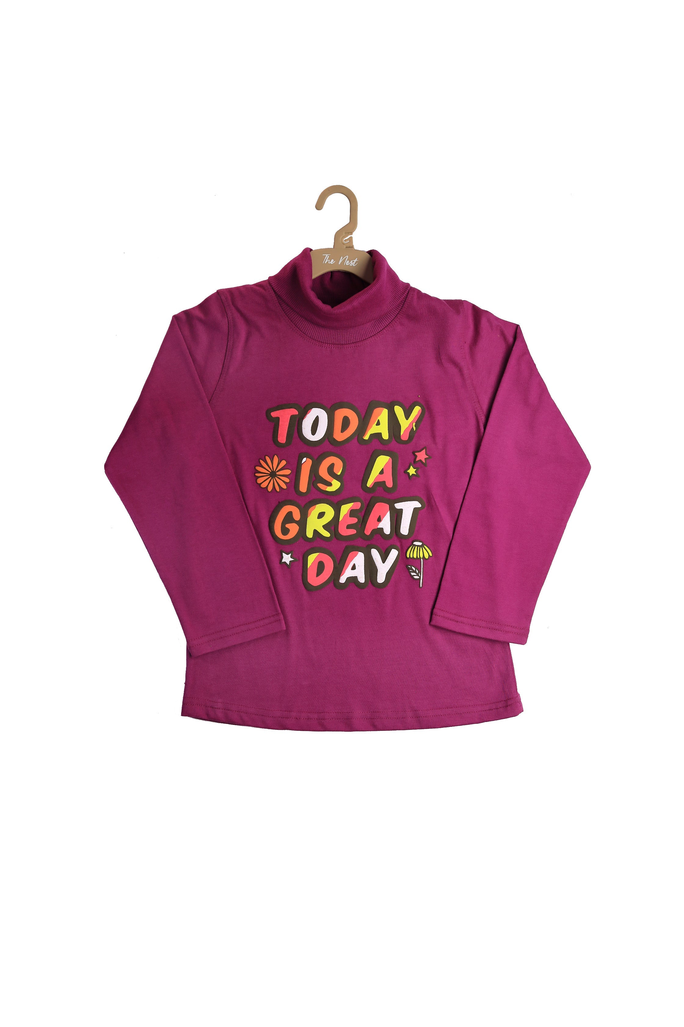 Need More Space Mock Turtle Neck Sweatshirt - Pink