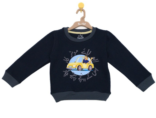 Abu Laye Motor Car Round Neck Sweatshirt - Deep Blue