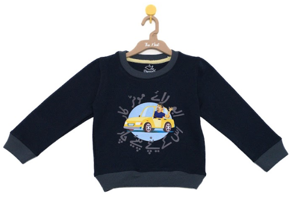 Abbu Lai Motor Car Sweatshirt in Deep Blue