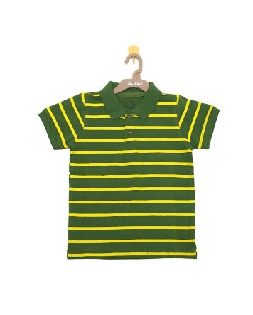 Green and Yellow Striped Polo