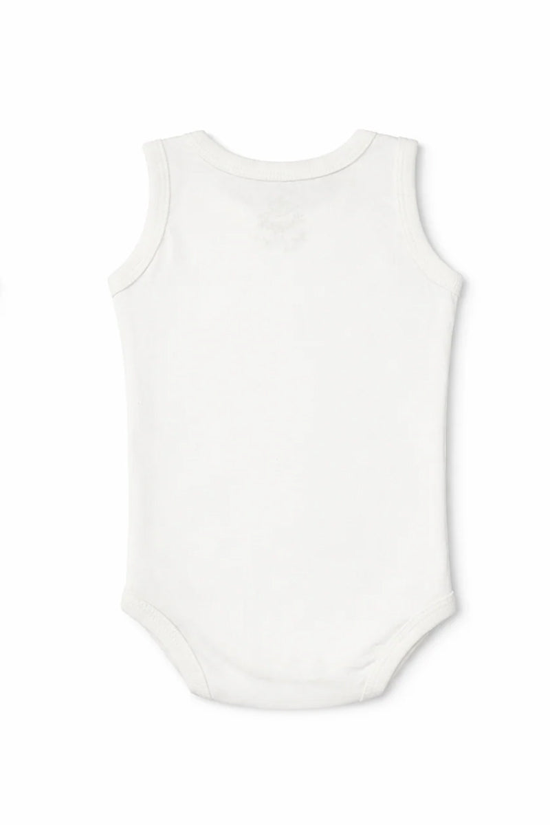 Sleeveless Bodysuit White Soft Essential