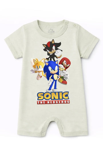 Short Sleeve Romper Green Lily Sonic Crew DTF