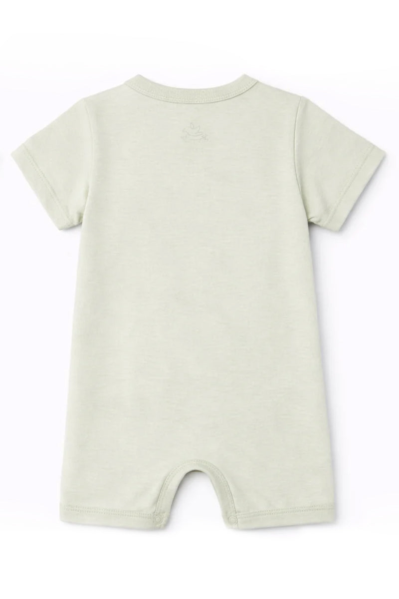 Short Sleeve Romper Green Lily Sonic Crew DTF