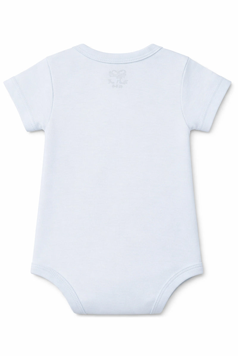 Short-Sleeve BodySuit: Premium Cotton Blue "Sonic Crew" Graphic Casual Essentials and Active Playwear