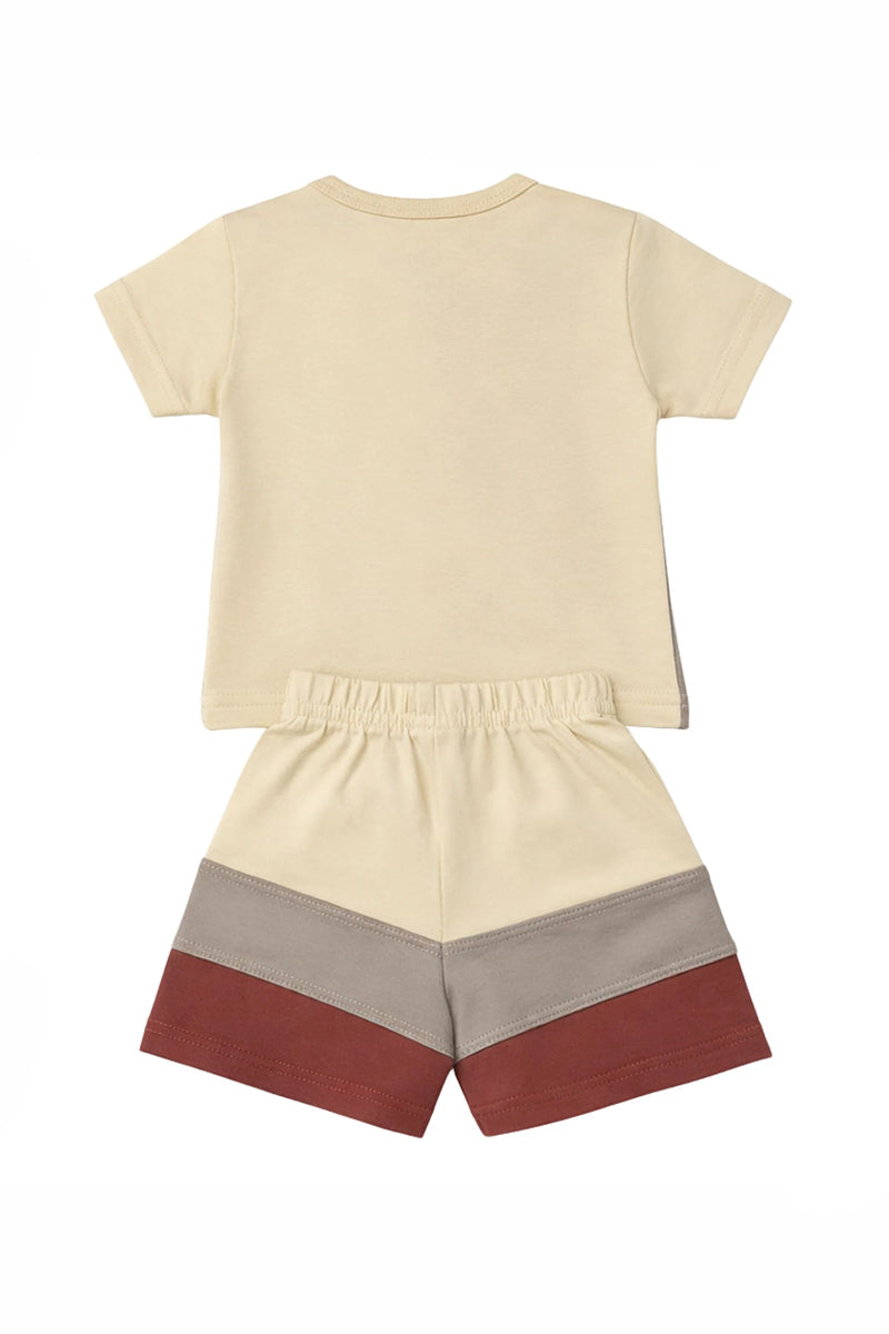 T-Shirt + Shorts Set: Premium "Space Plane" Multicolored Casual Essentials