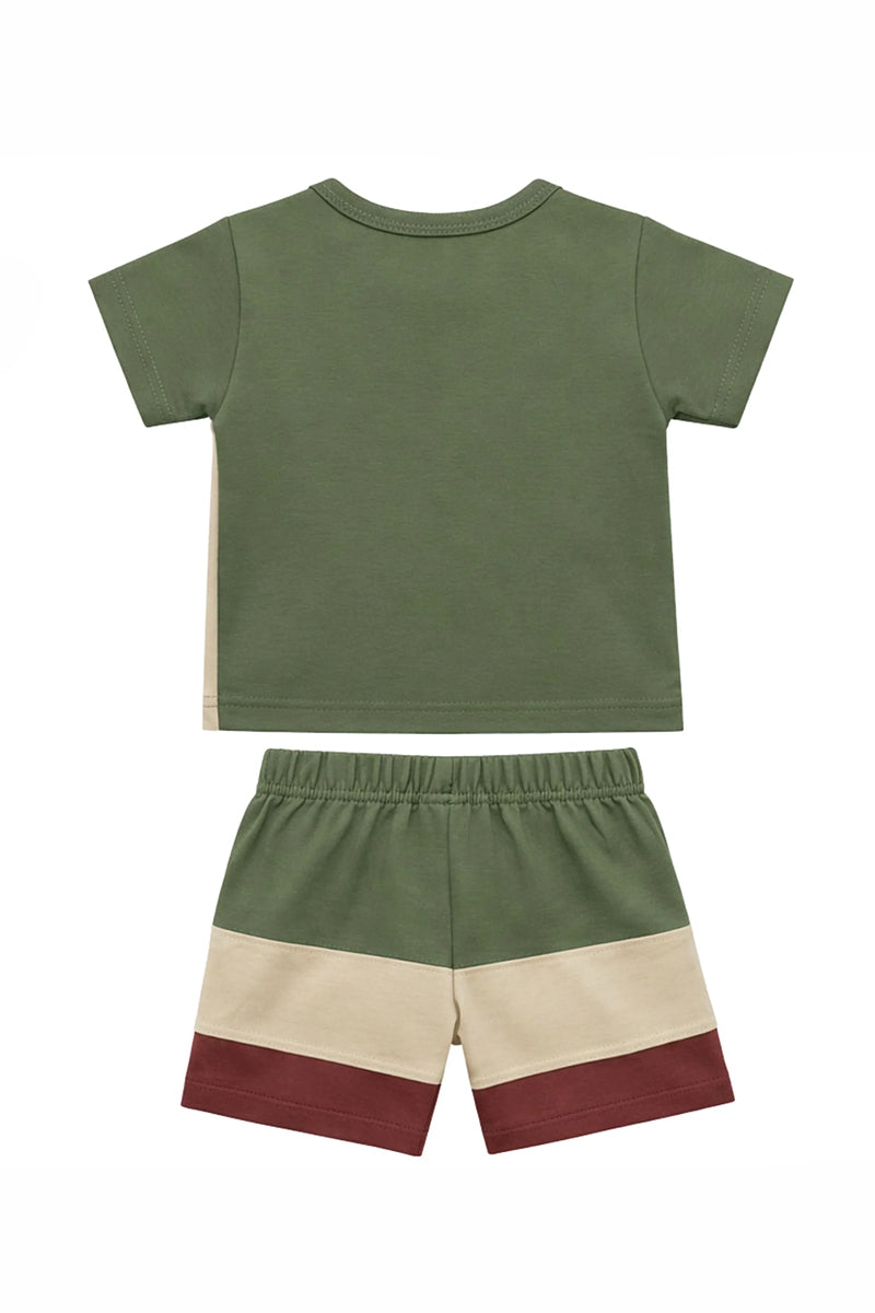 T-Shirt + Shorts Set: Premium Cotton-Blend "The Nest" Multi-Color Daily Casual Wear