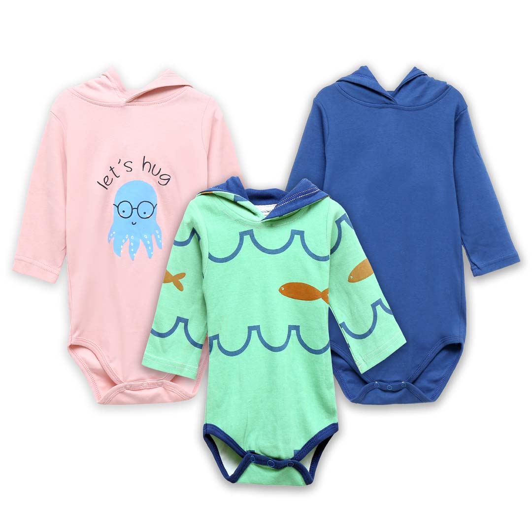 Tiny sailor hooded bodysuit pack of 3