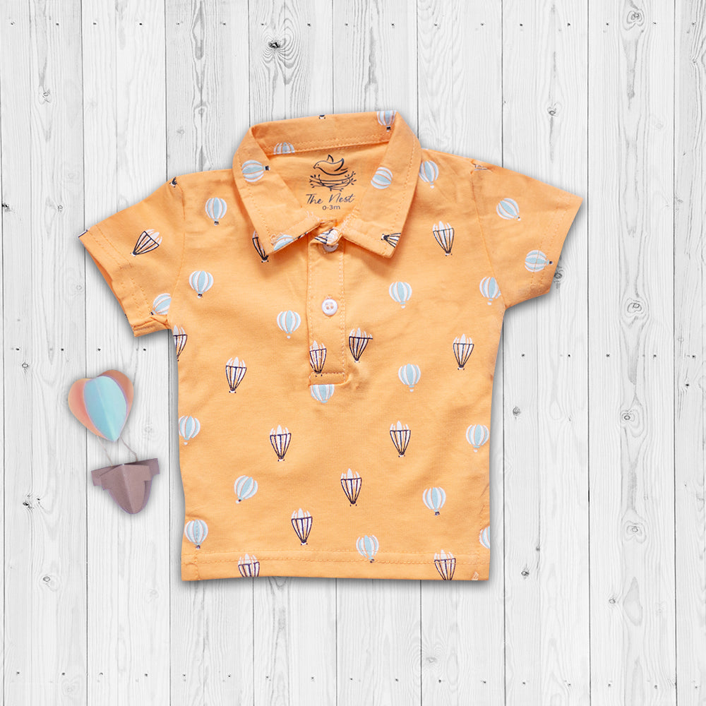 Orange Baloons Collared Shirt