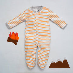 Orange Striped Sleeping Suit
