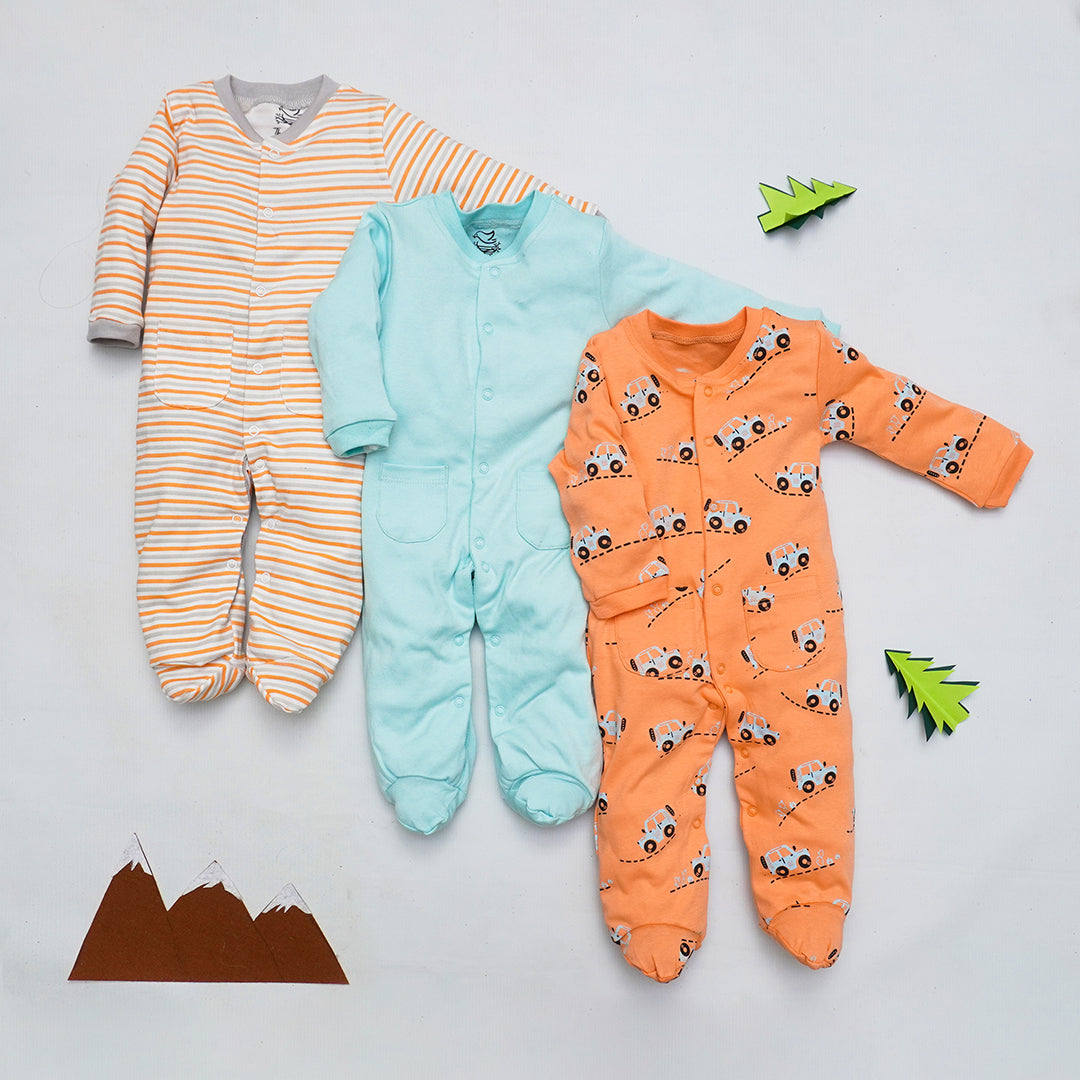 Baby Sleeping Suits Pack of 3