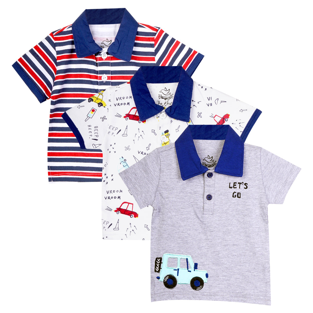 Little Roadster Polo Tee pack of 3