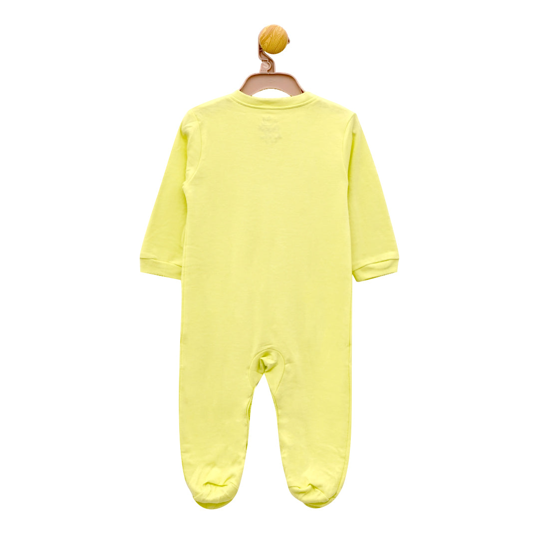 Pastel Yellow Fitted plain sleeping suit