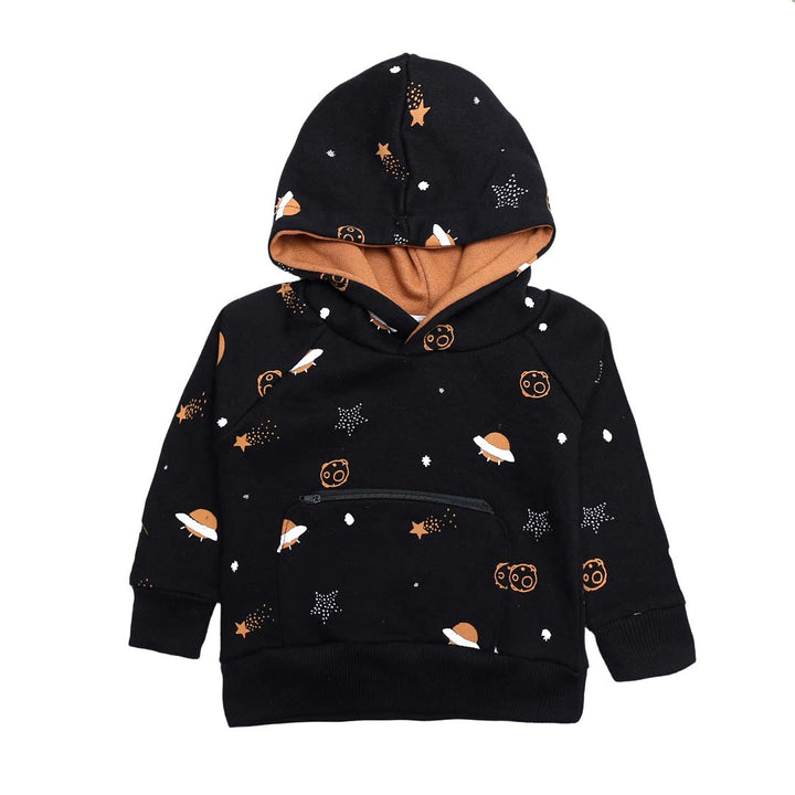 Off to the moon hooded sweatshirt