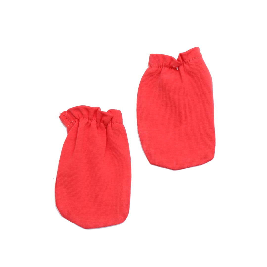 Happy Season Plain Red Baby Mittens