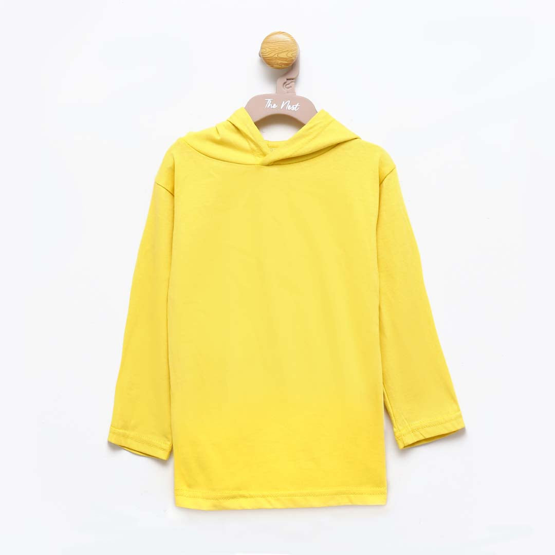 Happy Season Plain Yellow Hoodie