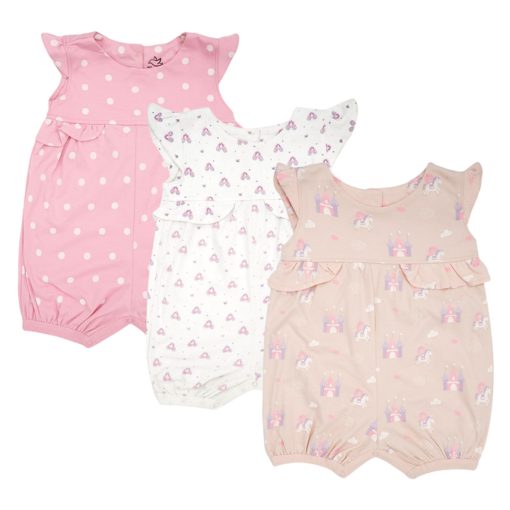 Pack of 3 rompers in Pastel delight