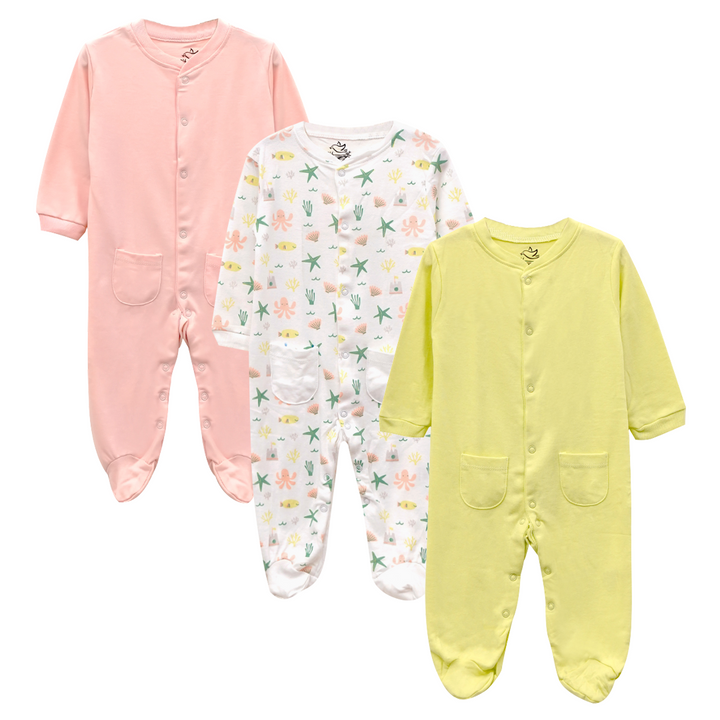 Fitted Sleeping suit Pack of 03